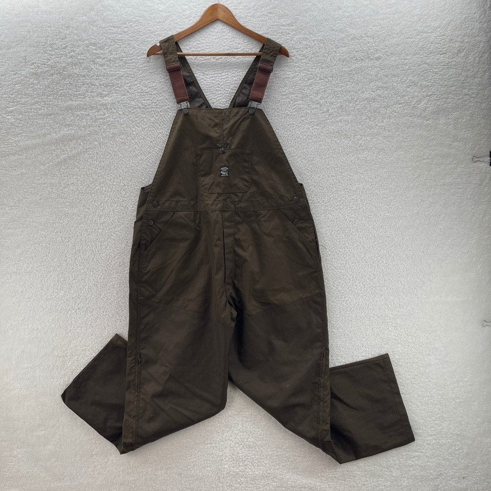 Vintage Pointer Brand Overalls Mens XL 44x31 Brown Nylon Bibs USA Made Workwear